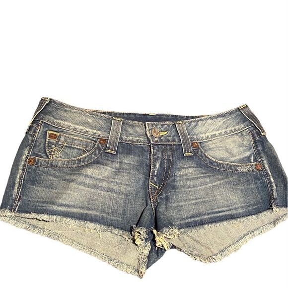 True Religion Bobby Cut Off Distressed Shorts Size 30 - Picture 9 of 13
